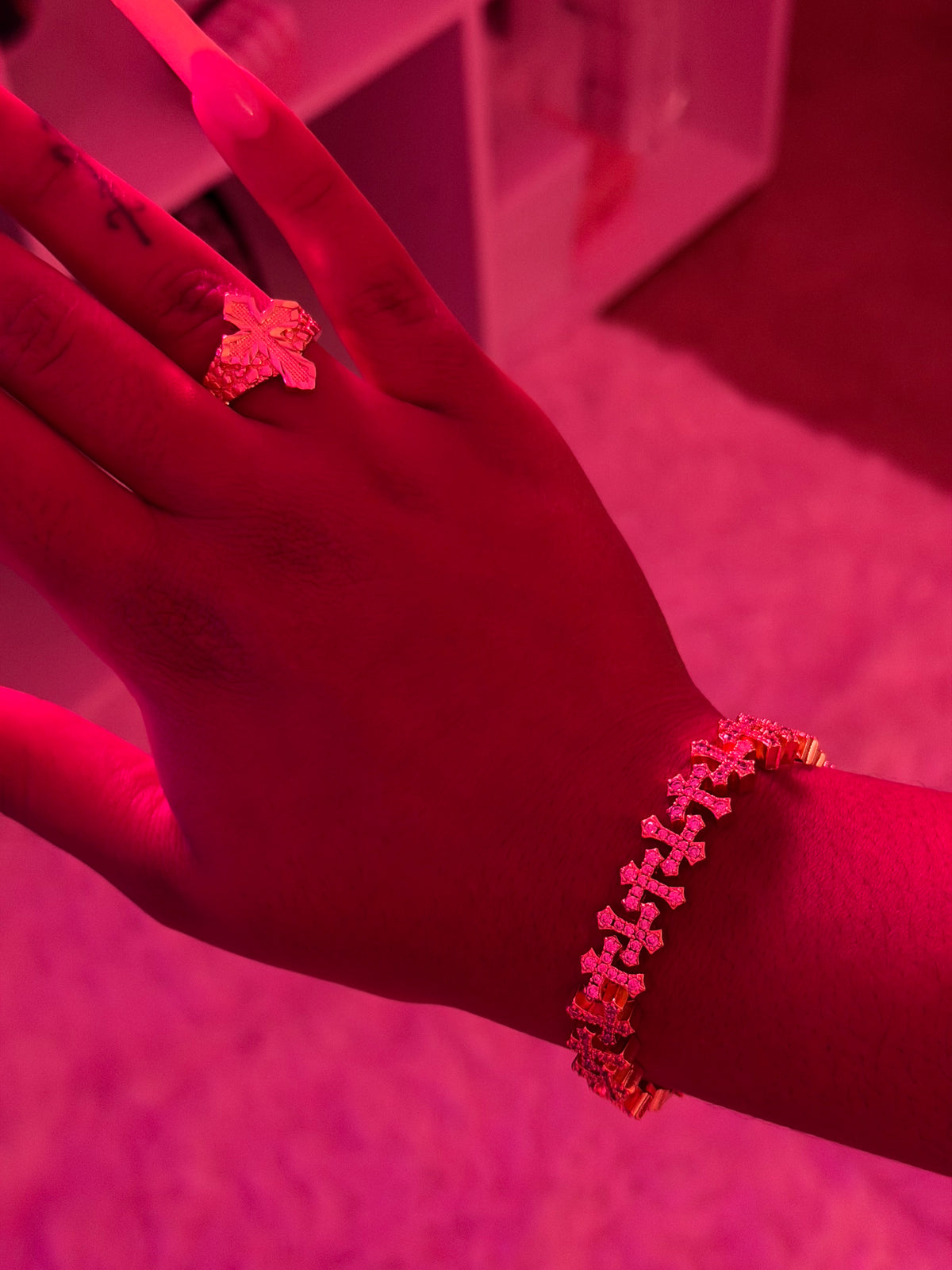 Diamond Cross Bracelet