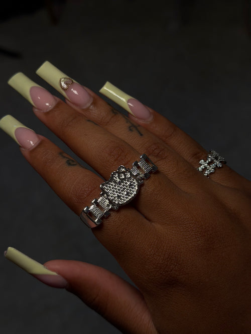 ‘KittyLover’ Double Ring - Silver