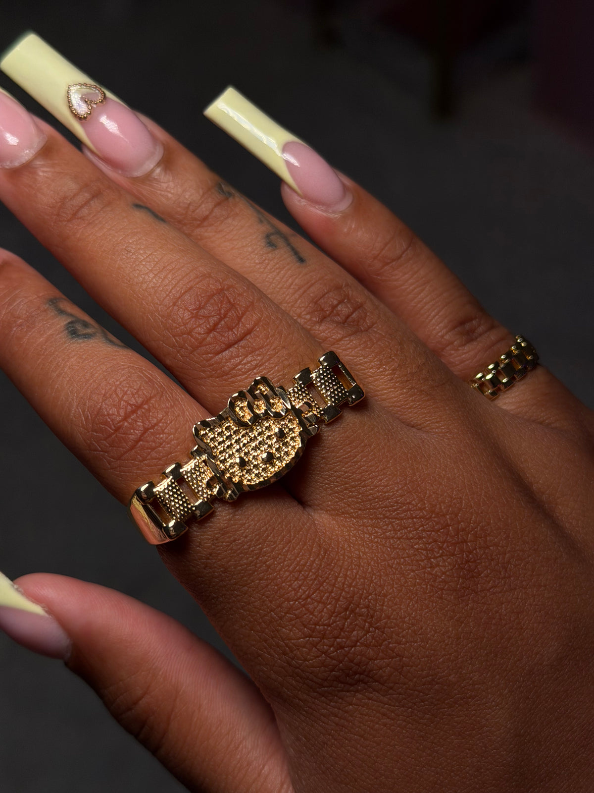 ‘KittyLover’ Double Ring - Gold