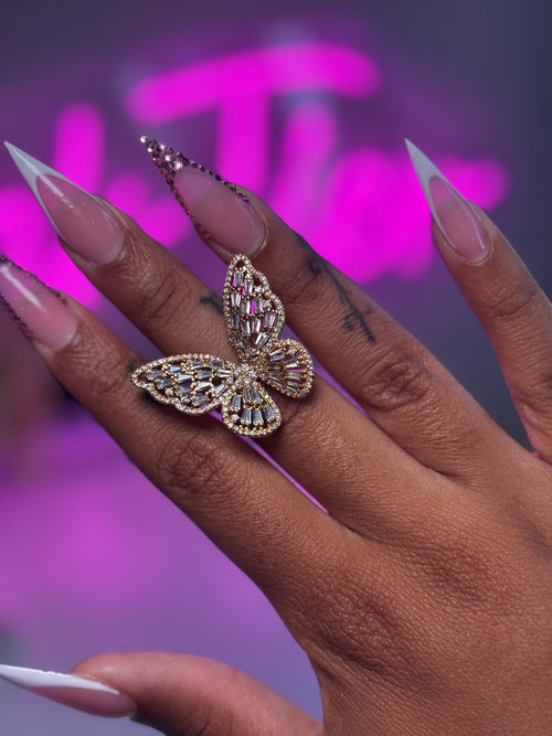 Diamond Butterfly Ring