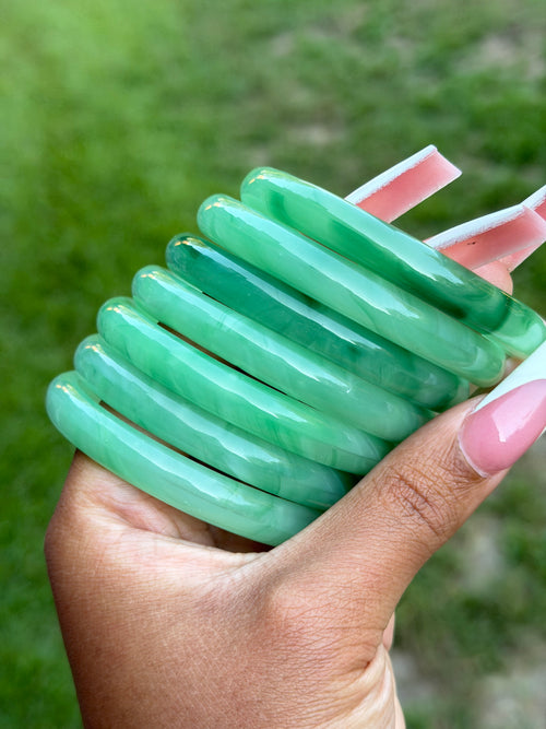 Glass Jade bangle - Green