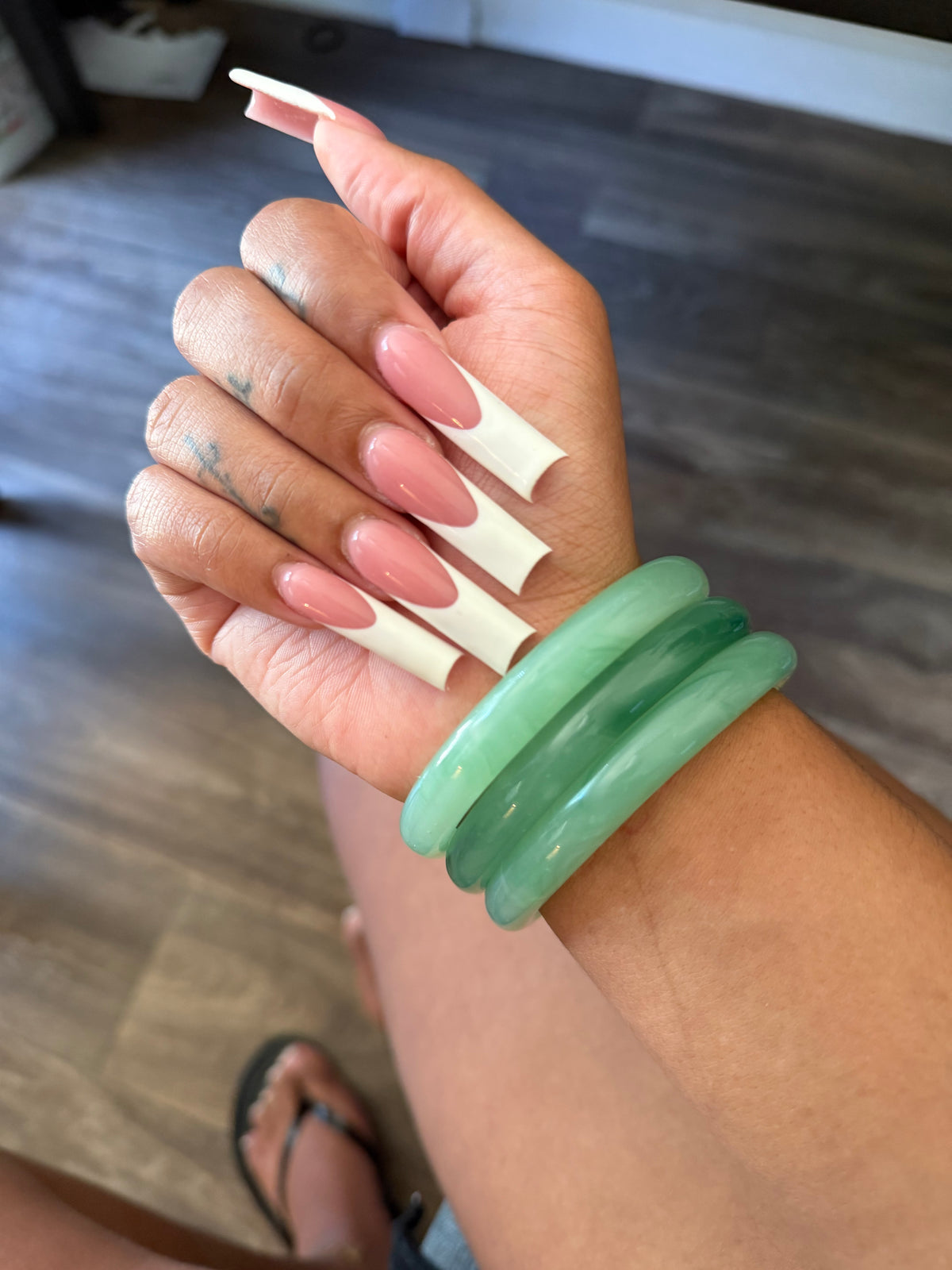 Glass Jade bangle - Green