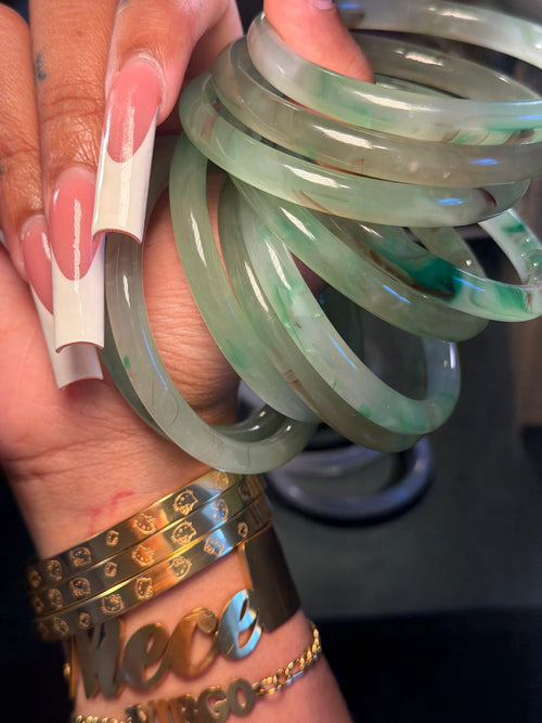 Glass Jade bangle - Green