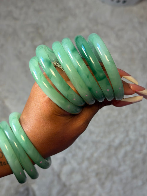 Glass Jade bangle - Green