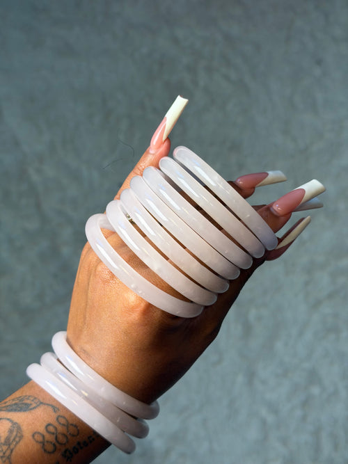 Glass Jade Bangle - Cloud