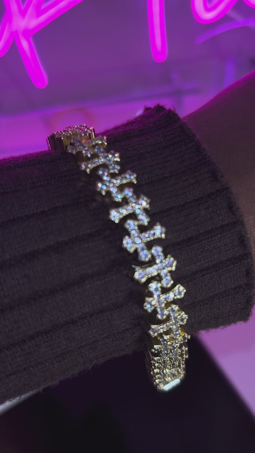 Diamond Cross Bracelet